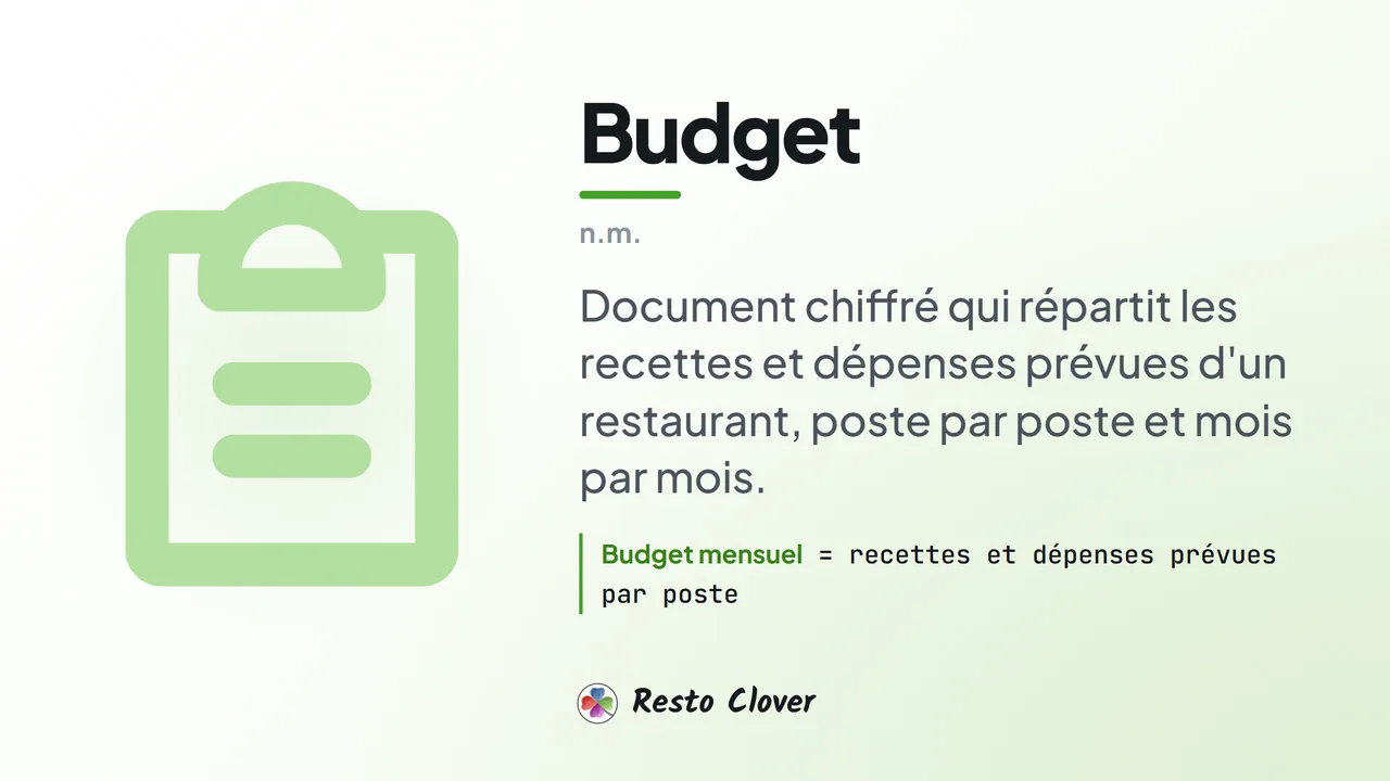 Budget : d&eacute;finition &middot; Resto Clover