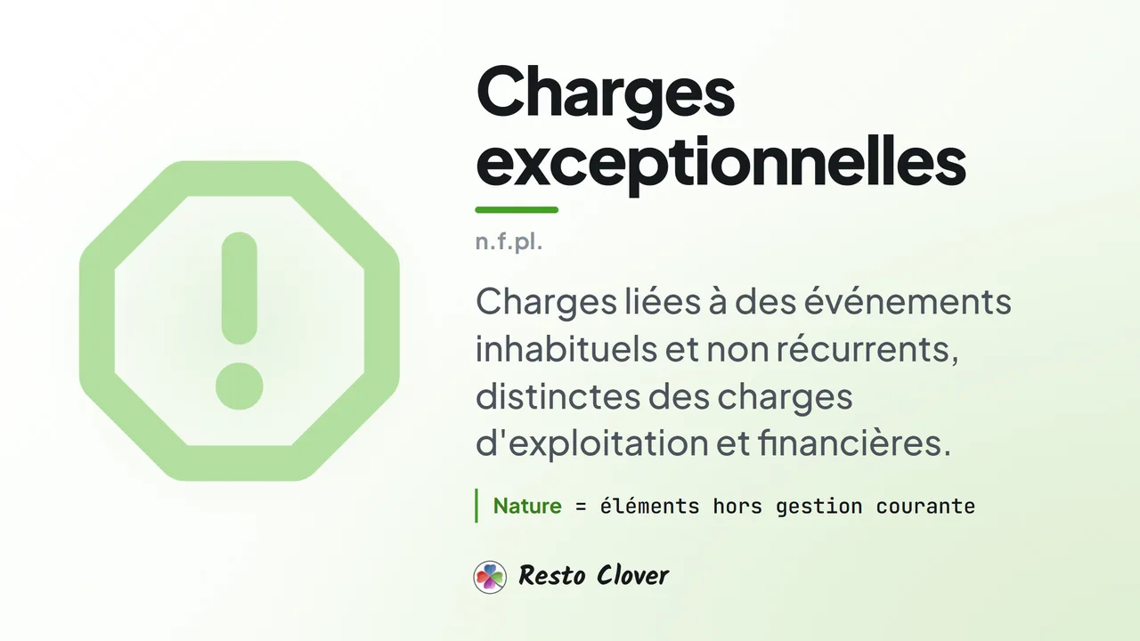 Charges exceptionnelles : définition · Resto Clover