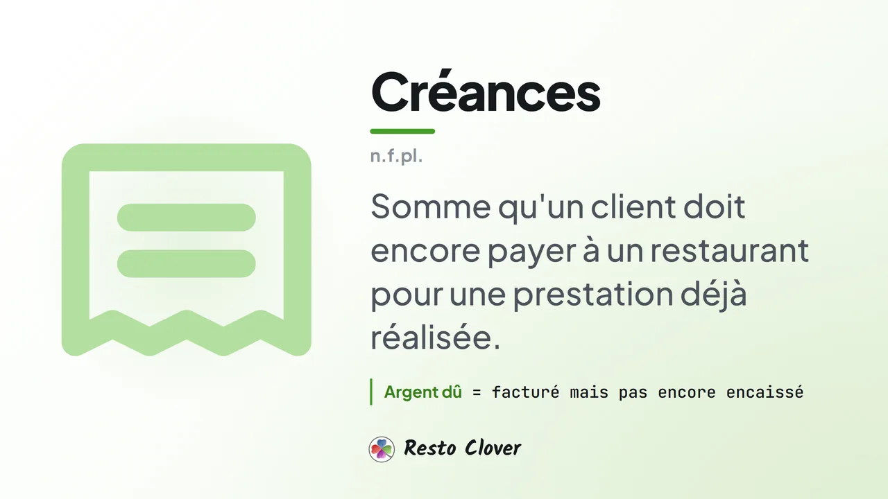 Créances : d&eacute;finition &middot; Resto Clover