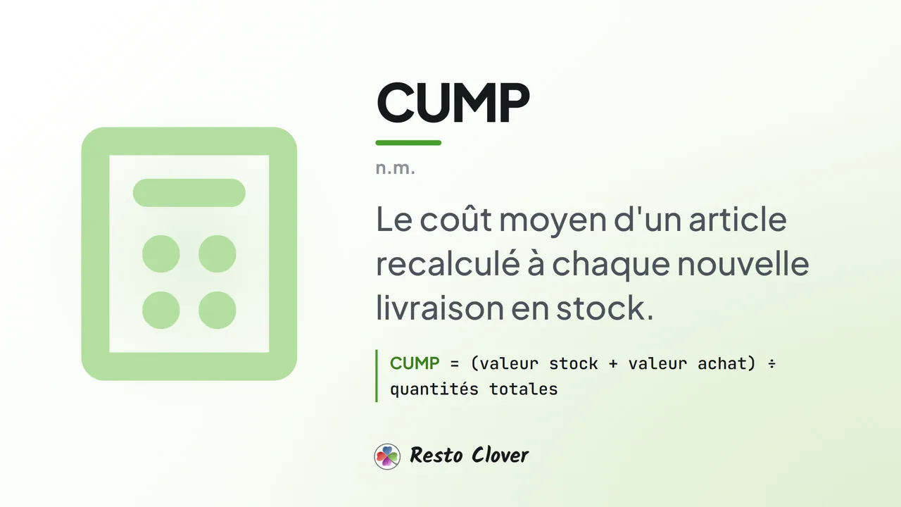 CUMP : définition et formule · Resto Clover