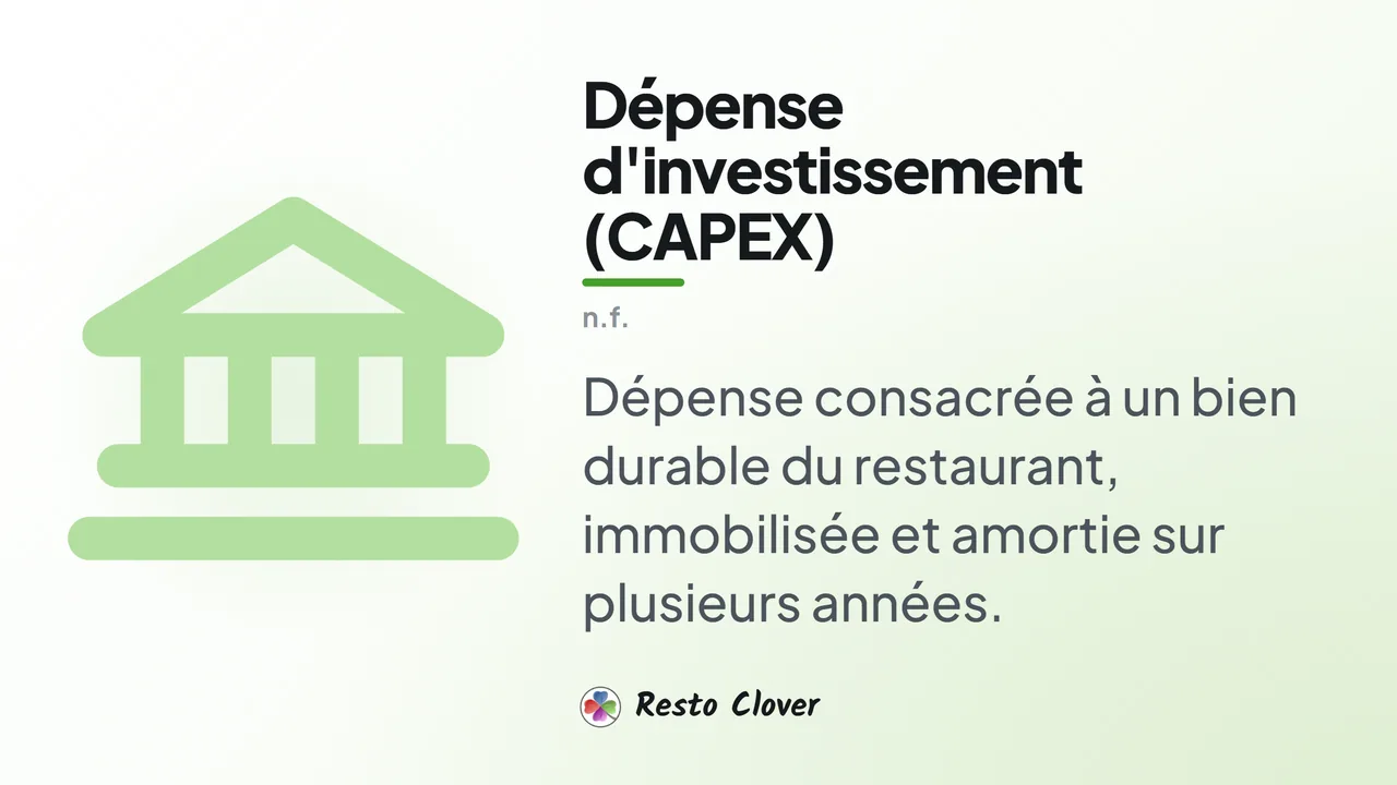Dépense d'investissement (CAPEX) : d&eacute;finition &middot; Resto Clover