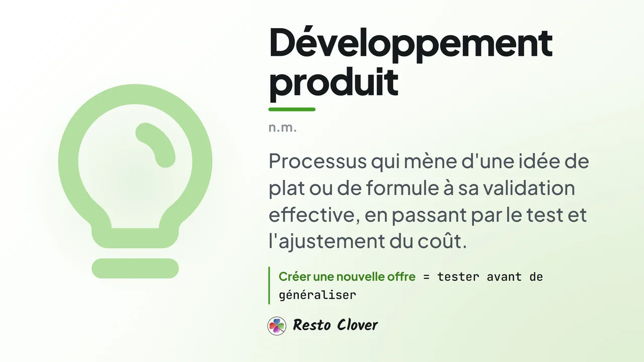Développement produit : d&eacute;finition &middot; Resto Clover