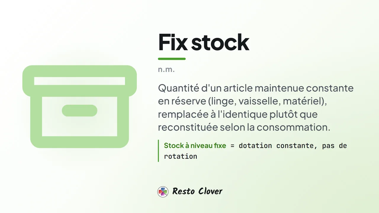 Fix stock : d&eacute;finition &middot; Resto Clover