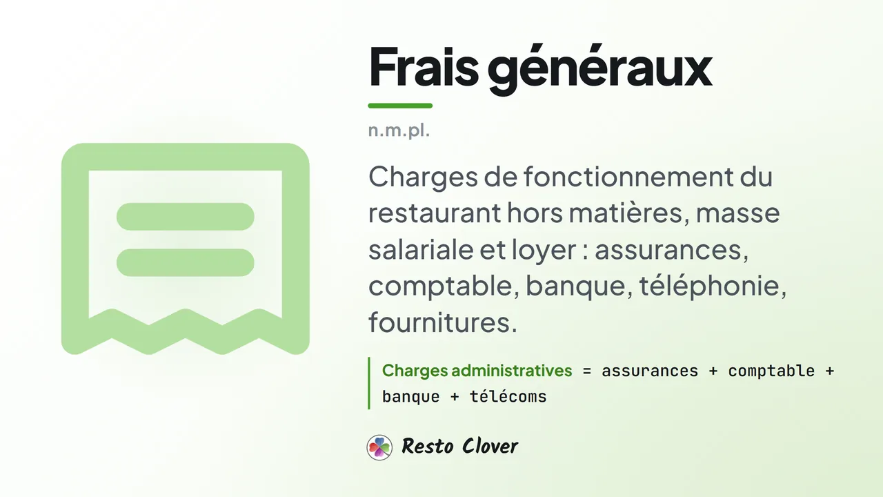 Frais généraux : d&eacute;finition &middot; Resto Clover
