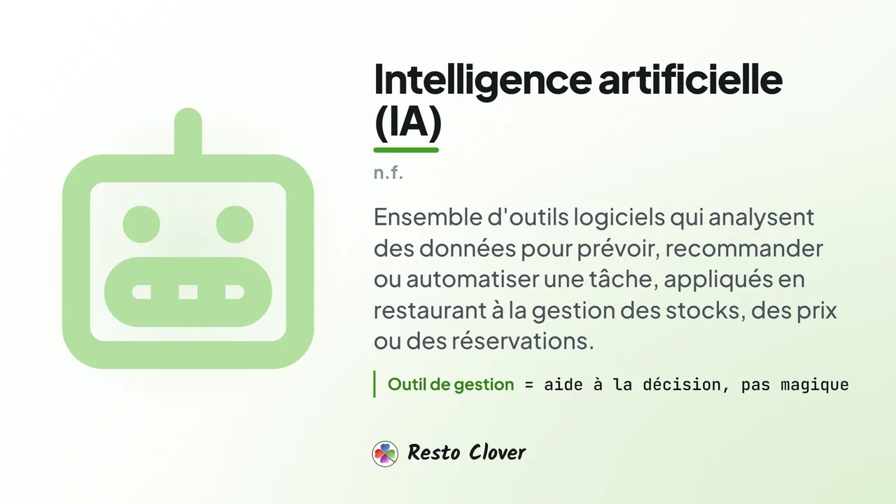 Intelligence artificielle (IA) : définition · Resto Clover