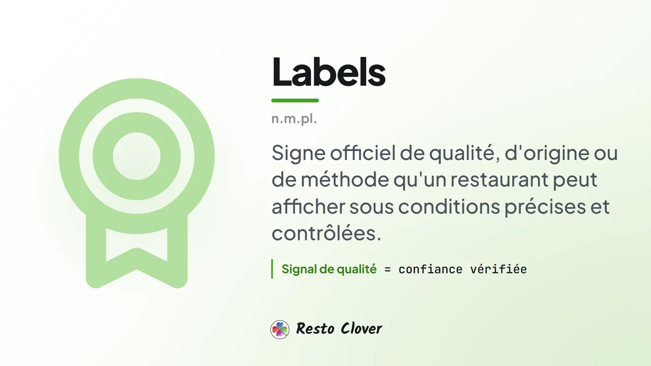 Labels : définition · Resto Clover