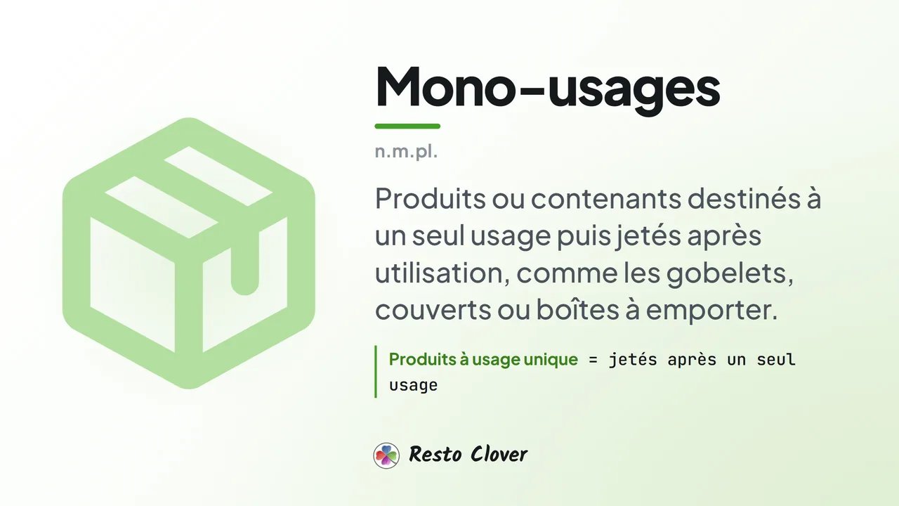 Mono-usages : d&eacute;finition &middot; Resto Clover