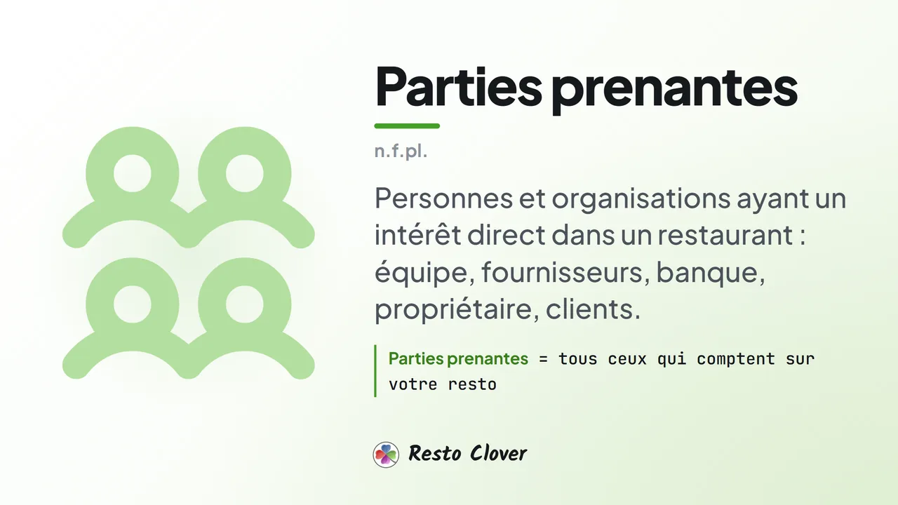 Parties prenantes : d&eacute;finition &middot; Resto Clover