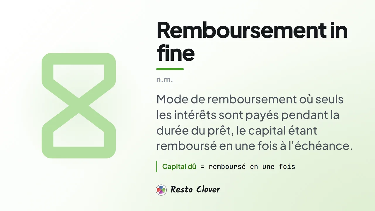 Remboursement in fine : d&eacute;finition &middot; Resto Clover