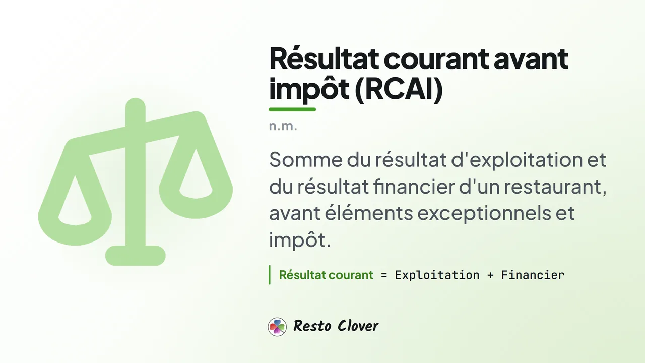 Résultat courant avant impôt (RCAI) : d&eacute;finition &middot; Resto Clover