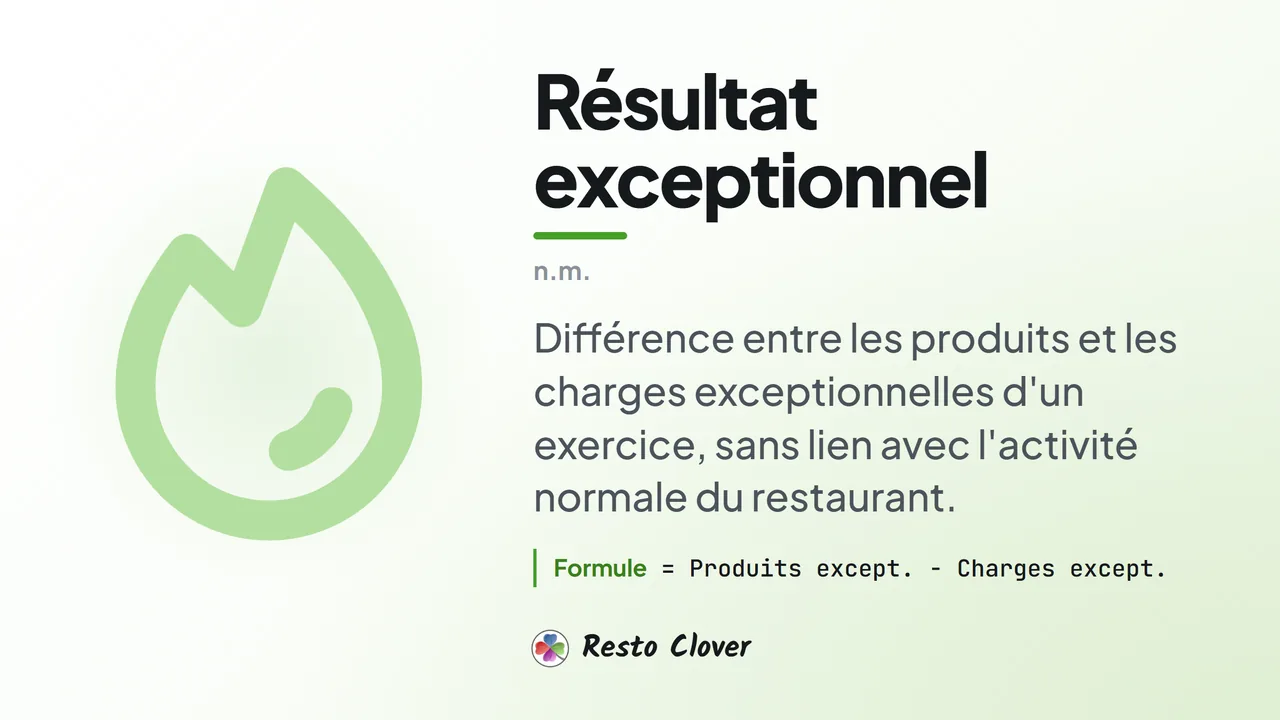 Résultat exceptionnel : définition · Resto Clover