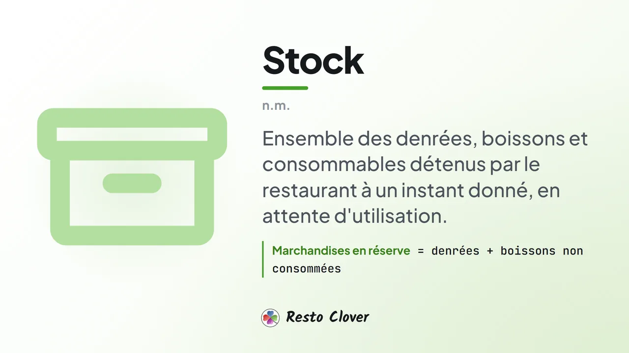 Stock : d&eacute;finition &middot; Resto Clover