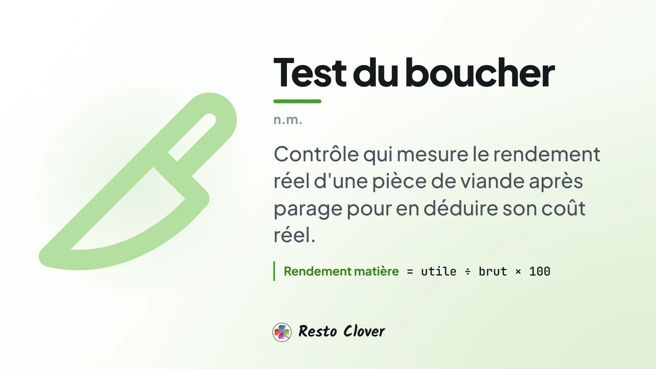 Test du boucher : d&eacute;finition &middot; Resto Clover