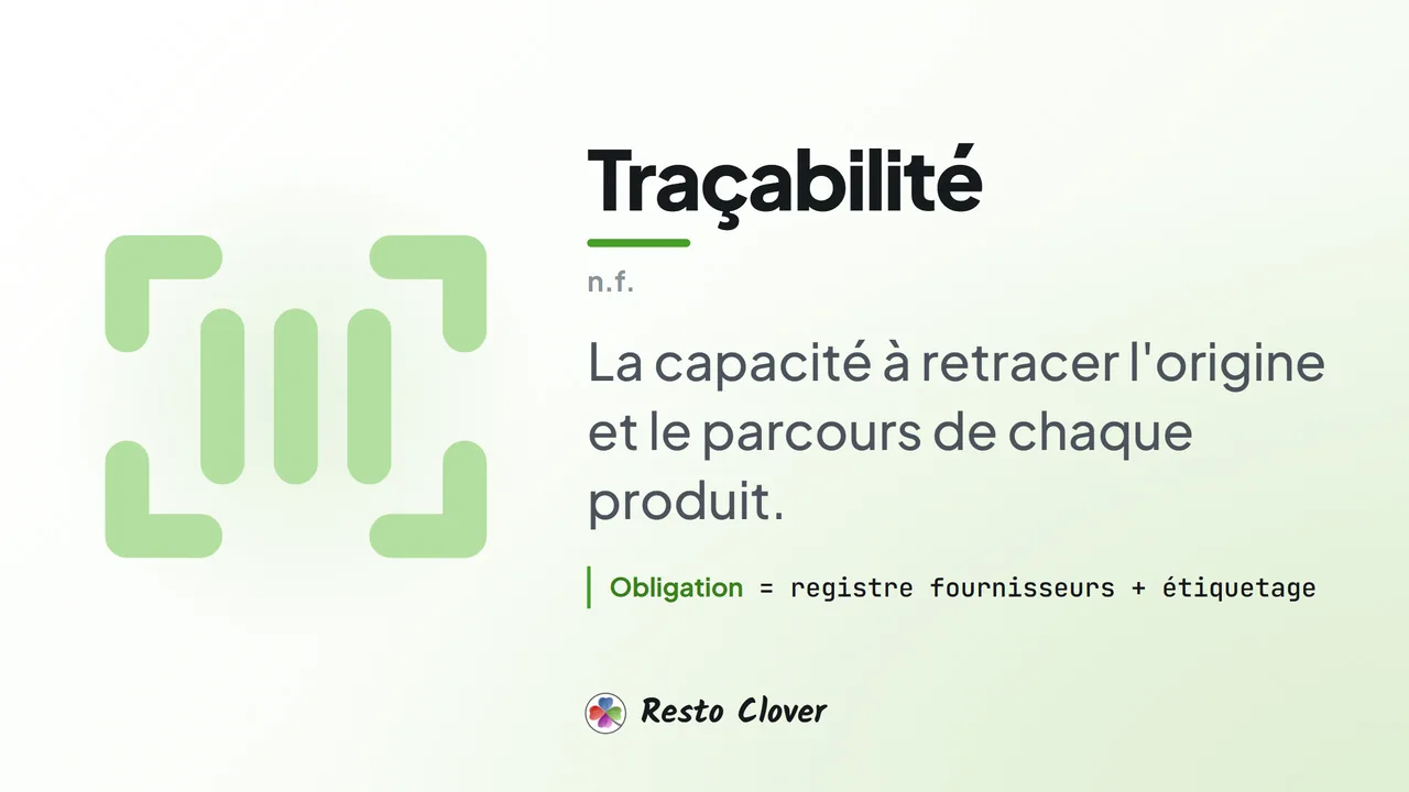 Traçabilité : définition et obligations · Resto Clover