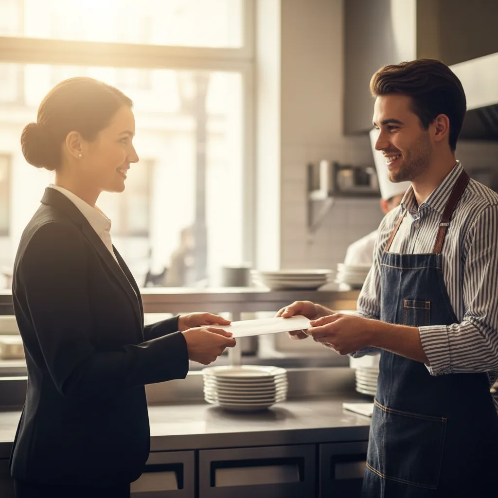 Équipe de restaurant motivée par une prime sur objectif