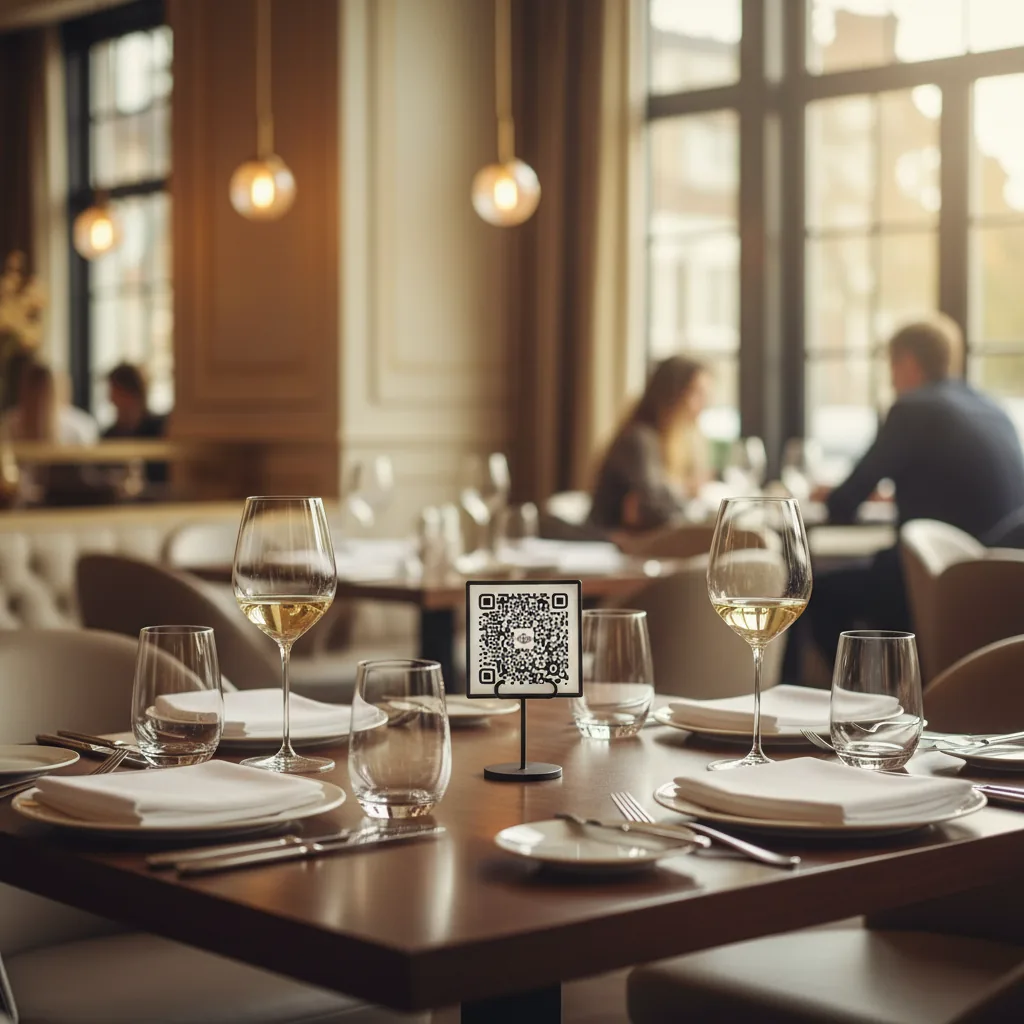 QR code sur une table de restaurant pour consulter la carte