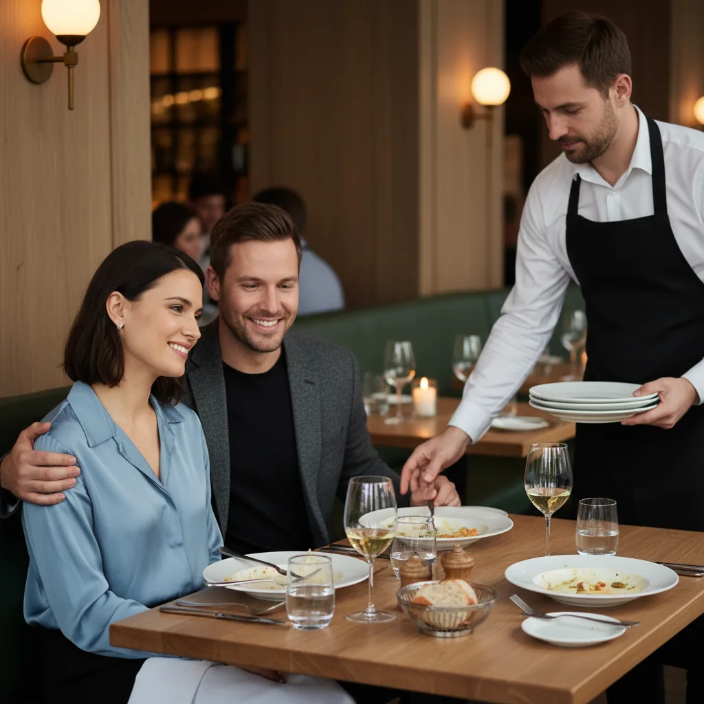 Client remplissant un questionnaire de satisfaction dans un restaurant
