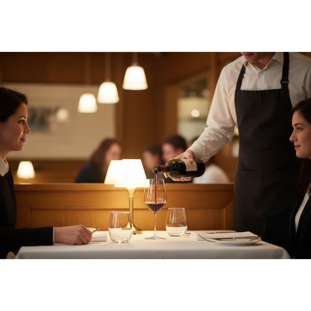 Verres de vin et apéritifs servis en salle de restaurant