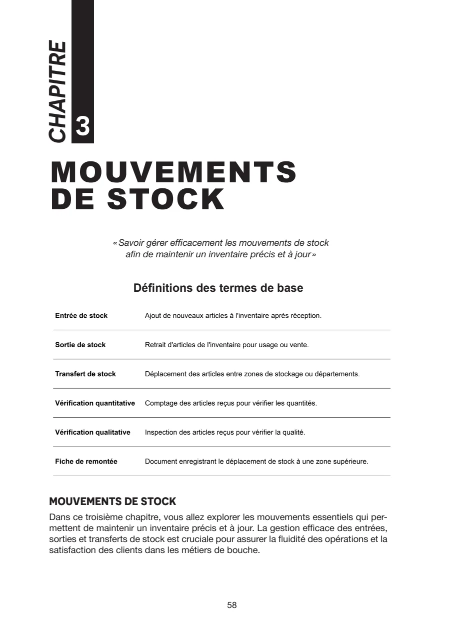 Chapitre 3, Mouvements de stock, page 1 sur 10